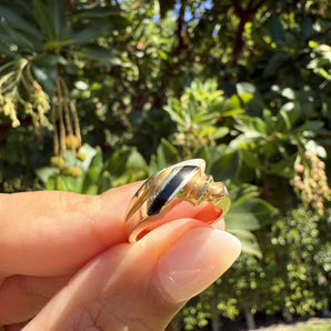 Vintage Black Enamel Ring